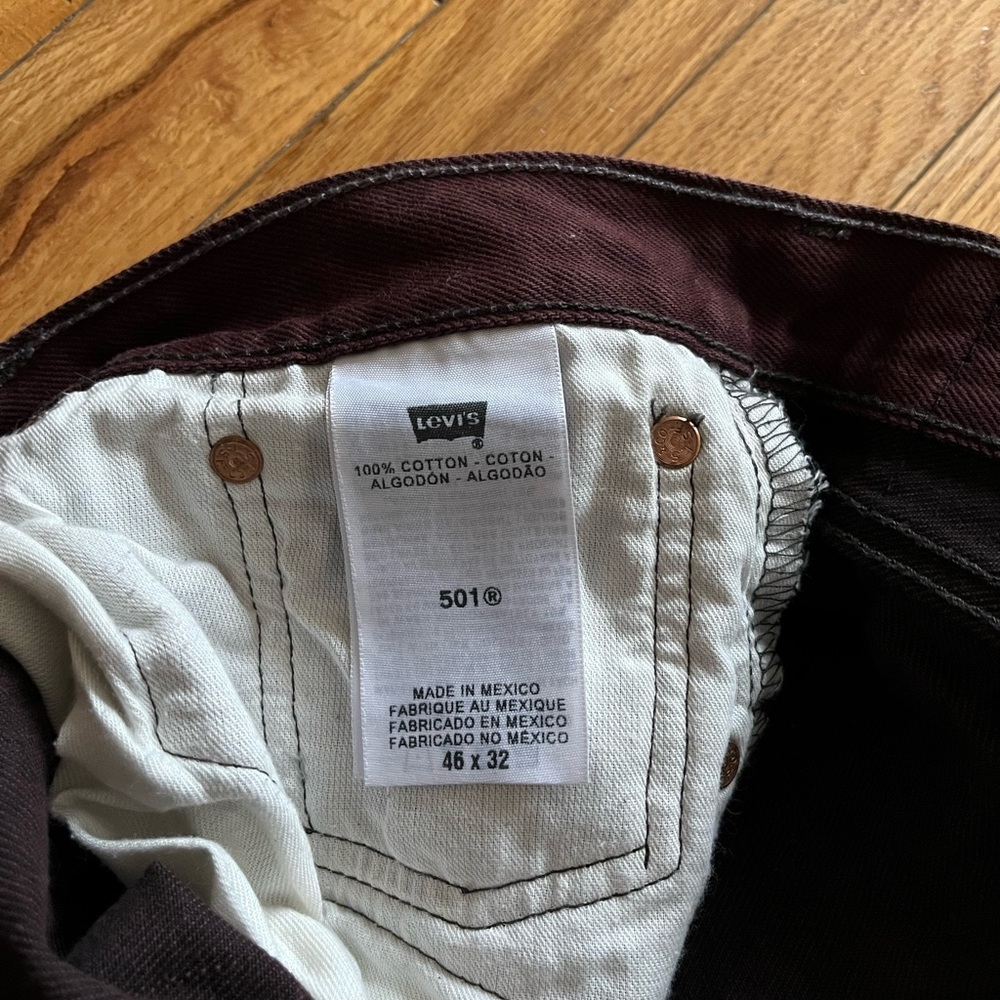 Maroon Levi’s 501 XX Shrink-to-Fit Jeans - Picture 5 of 13